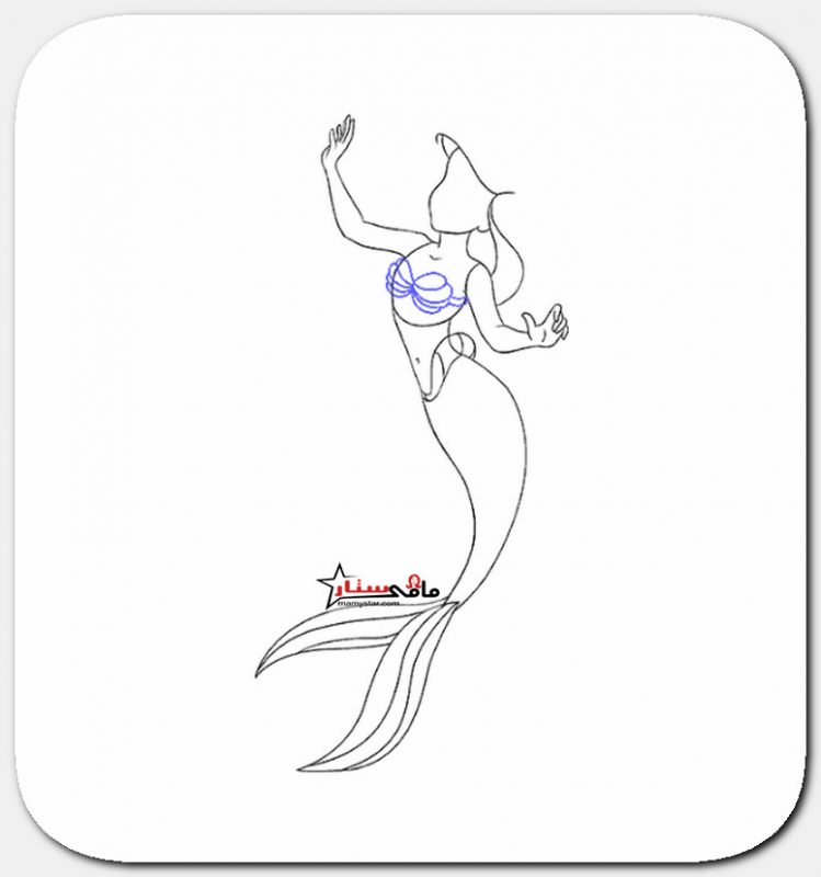 كيفية رسم mermaid ariel