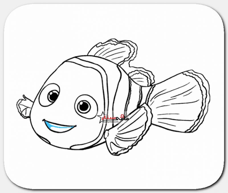 رسم سمكة نيمو من كرتون البحث عن نيمو بالخطوات مامي ستار