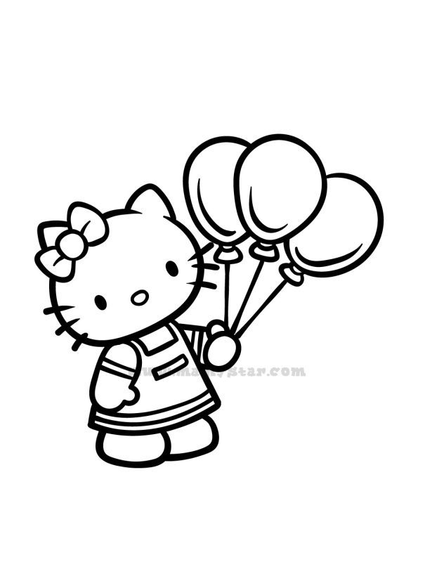 hello kitty birthday coloring pages