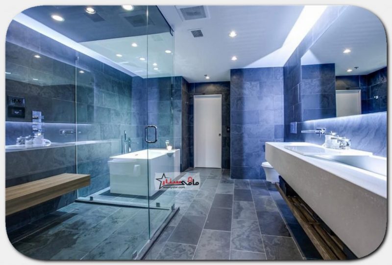 blue and white bathroom 2020