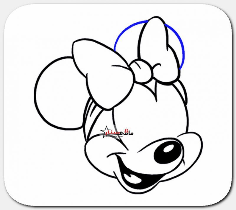 how to draw minnie mouse face