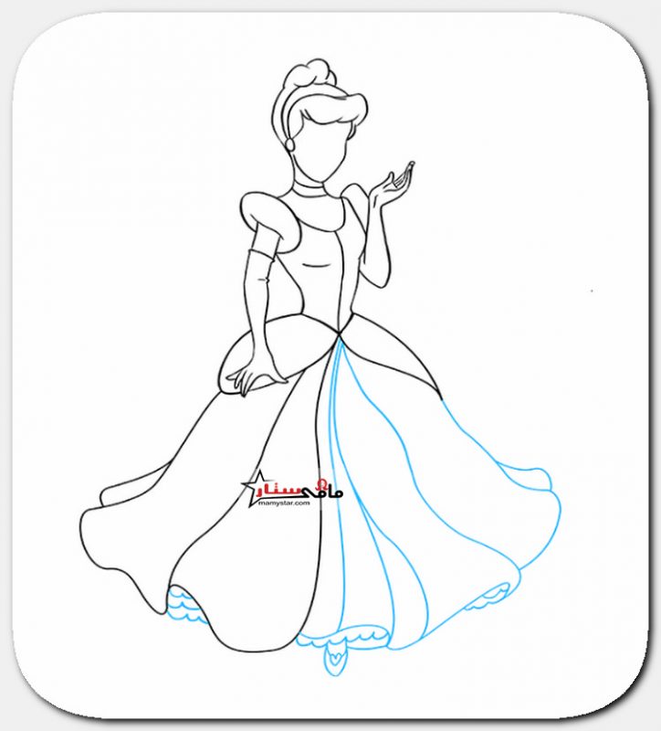 how to draw cinderella step by step