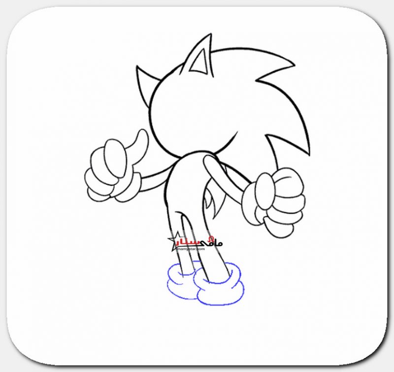 how to draw sonic easy