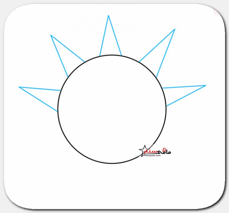 رسم شمس للاطفال