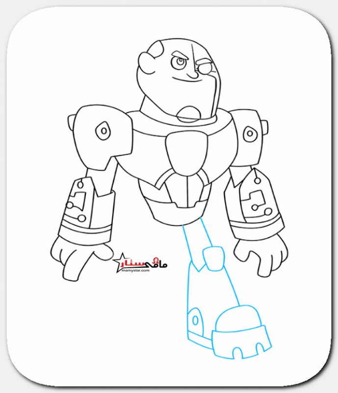 how to draw cyborg step by step