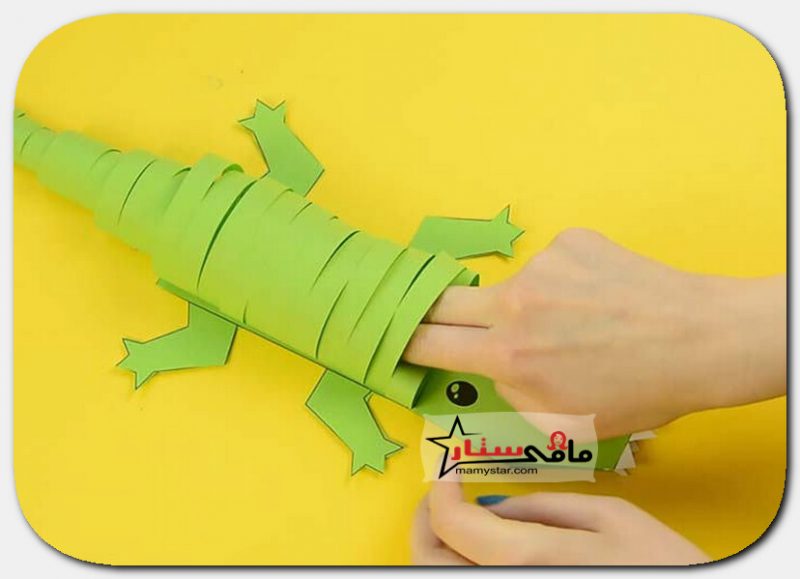 صنع تمساح من الورق الخطوة 9