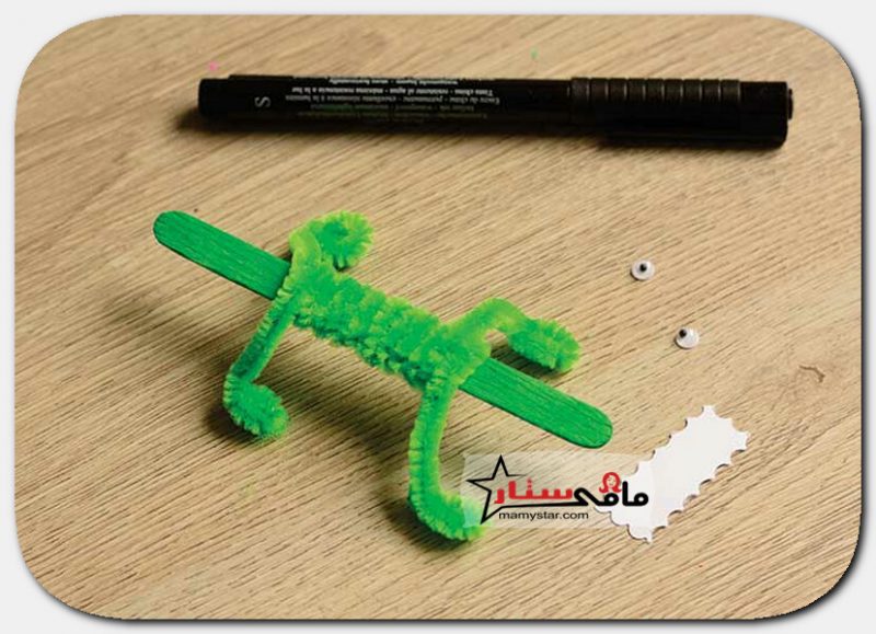  صنع تمساح من عصا الايس كريم الخطوة 5