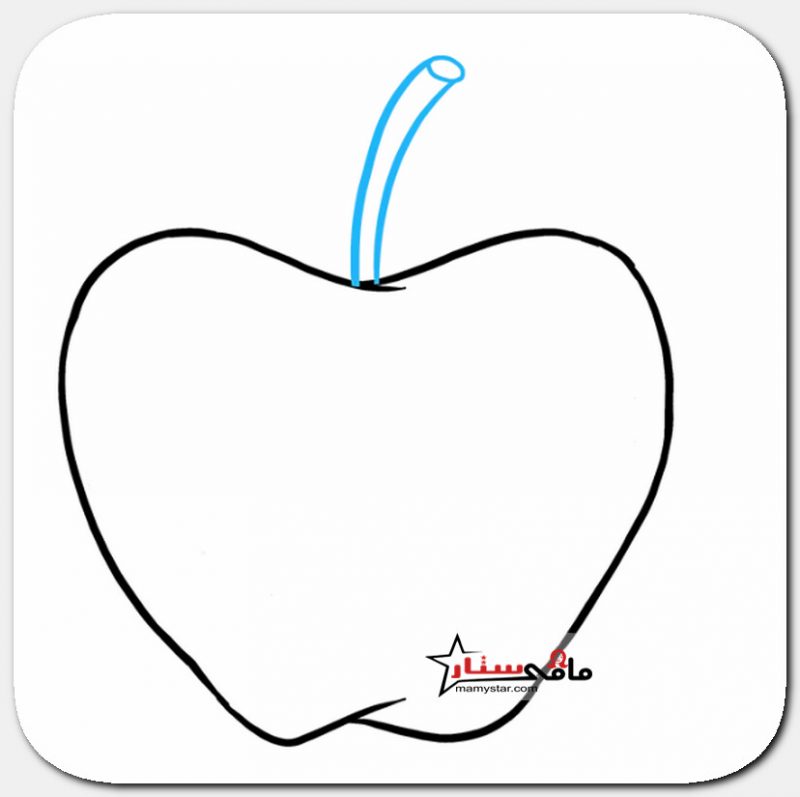 رسم تفاحة بالرصاص