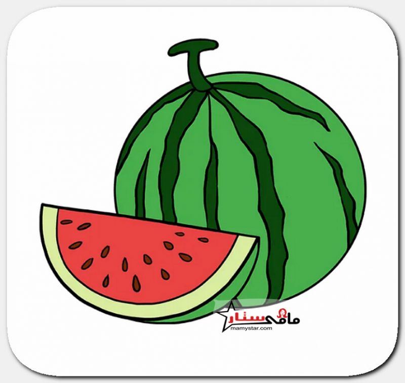 how to draw a watermelon slice