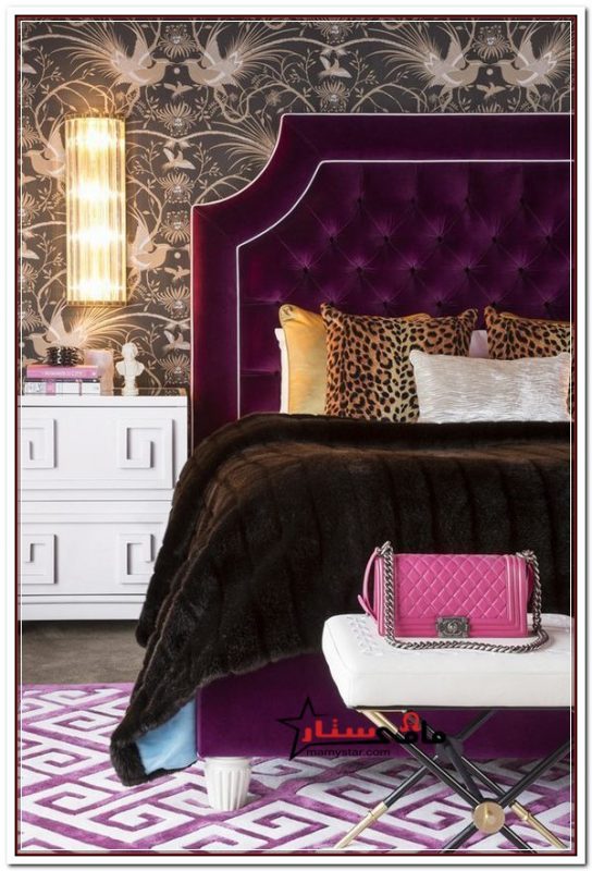 purple bedrooms modern 2022