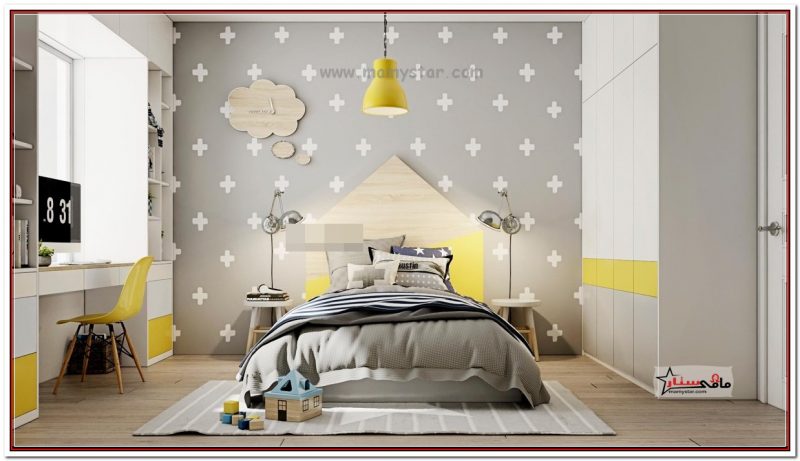 Yellow and gray children's bedrooms 2022