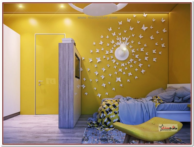 غرف اطفال نوم لون أصفر 2023