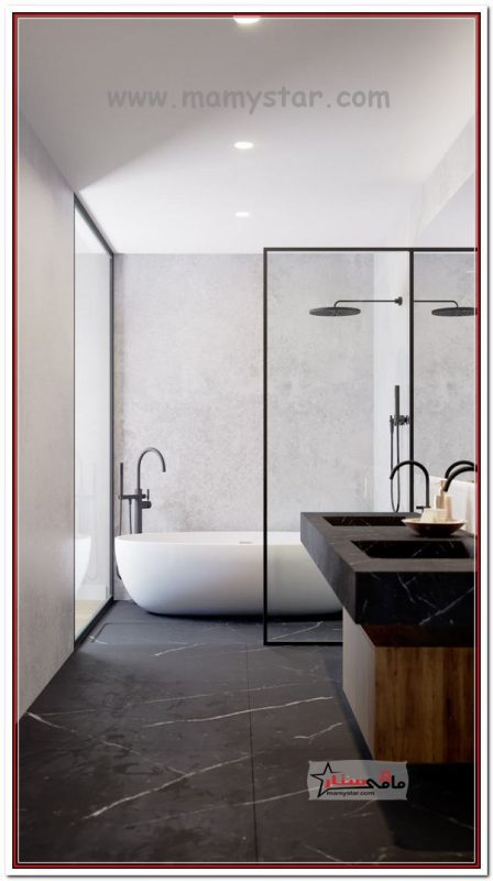 black and white tiles design for bathroom