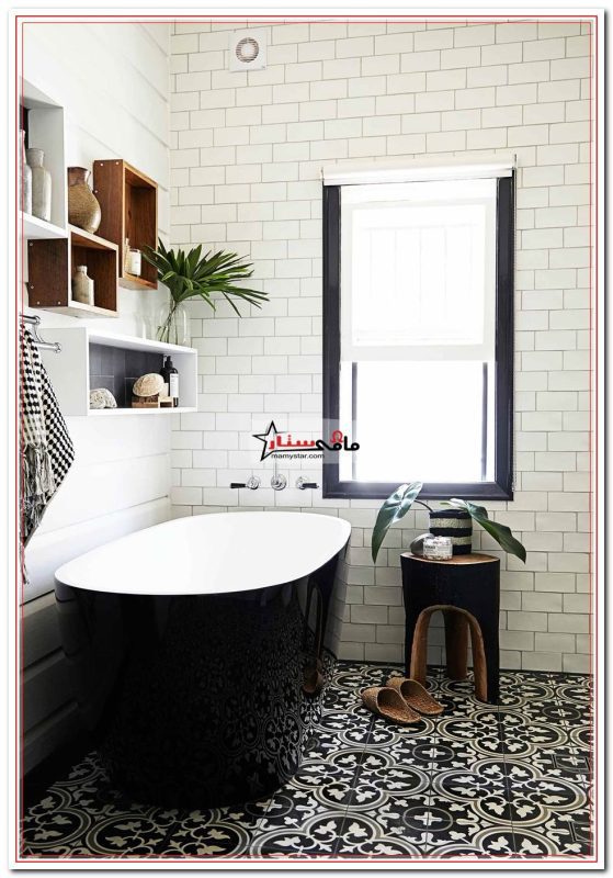 decorating a black and white bathroom