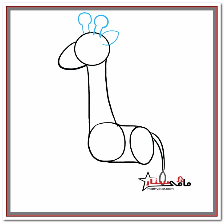 how to draw a giraffe head cartoon