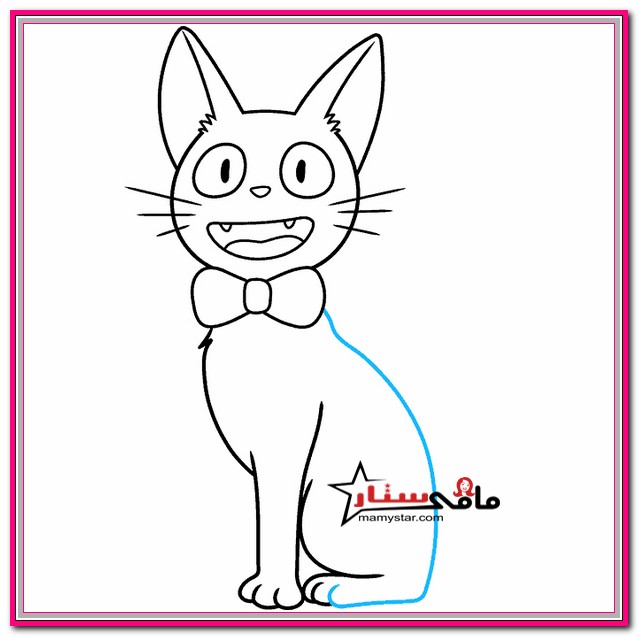 خطوات رسم قطة جيجي كات