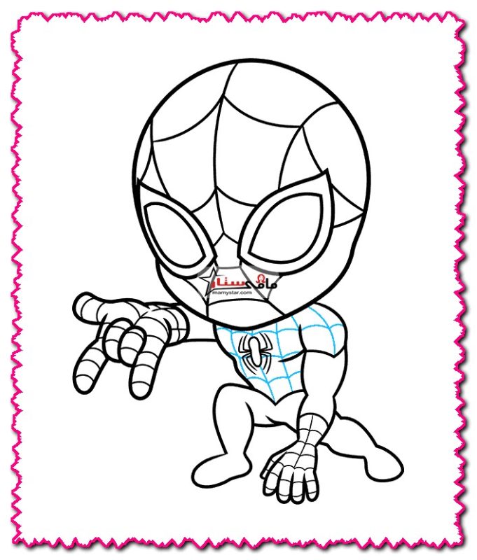 how to draw a chibi spider man easy