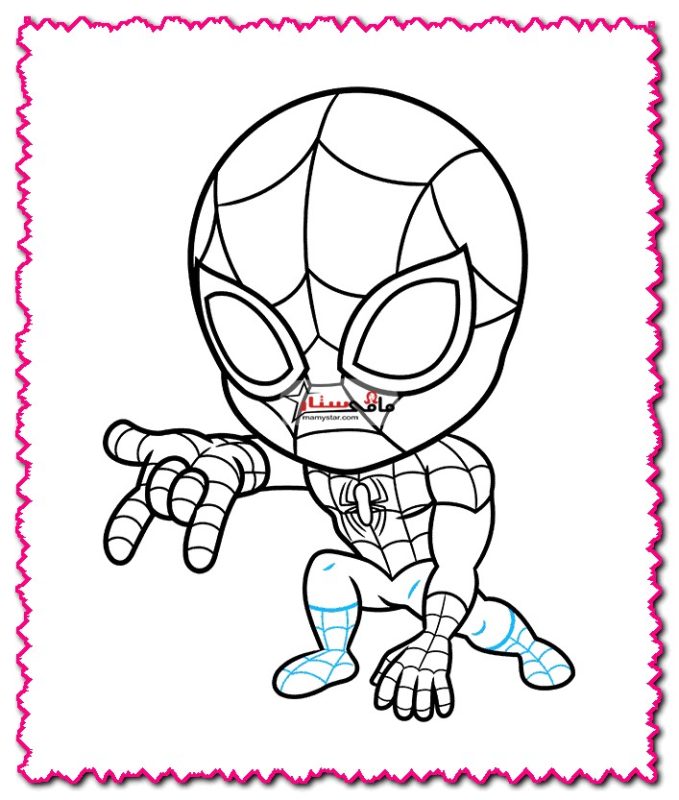chibi spiderman coloring pages