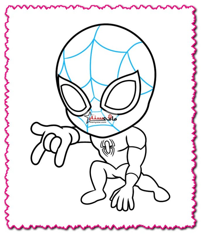 how to draw chibi spider-man