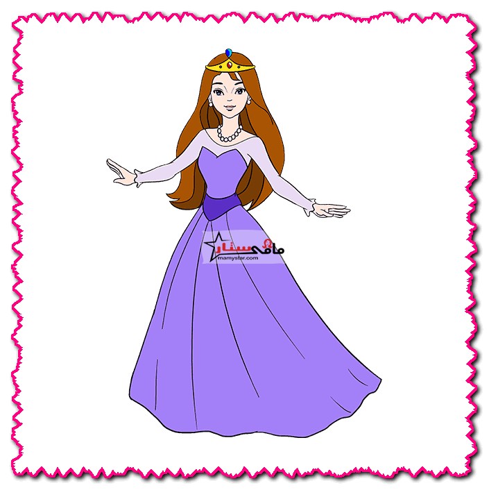 princess drawing with colour