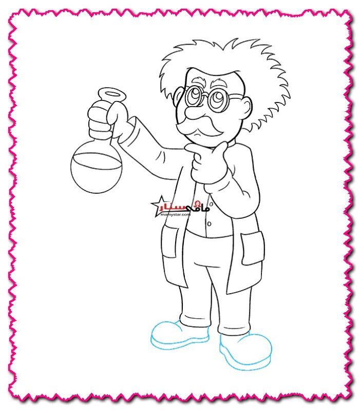 how to draw a scientist boy