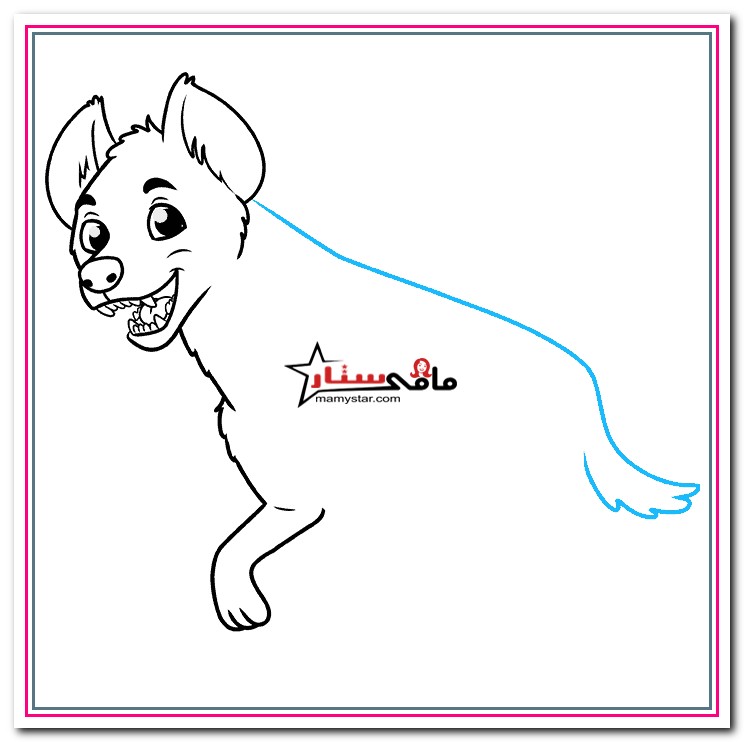 how to draw a hyena step by step