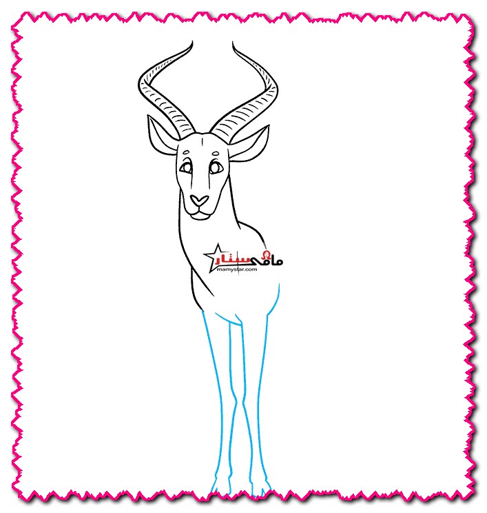 how to draw an antelope step by step
