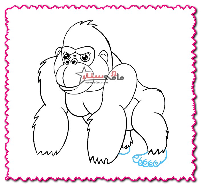 how to draw a gorilla easy