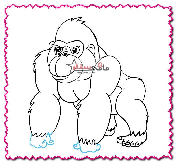 how to draw a gorilla for kids