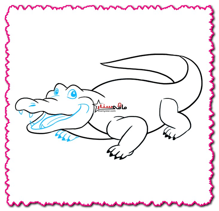 alligator cartoon drawing easy