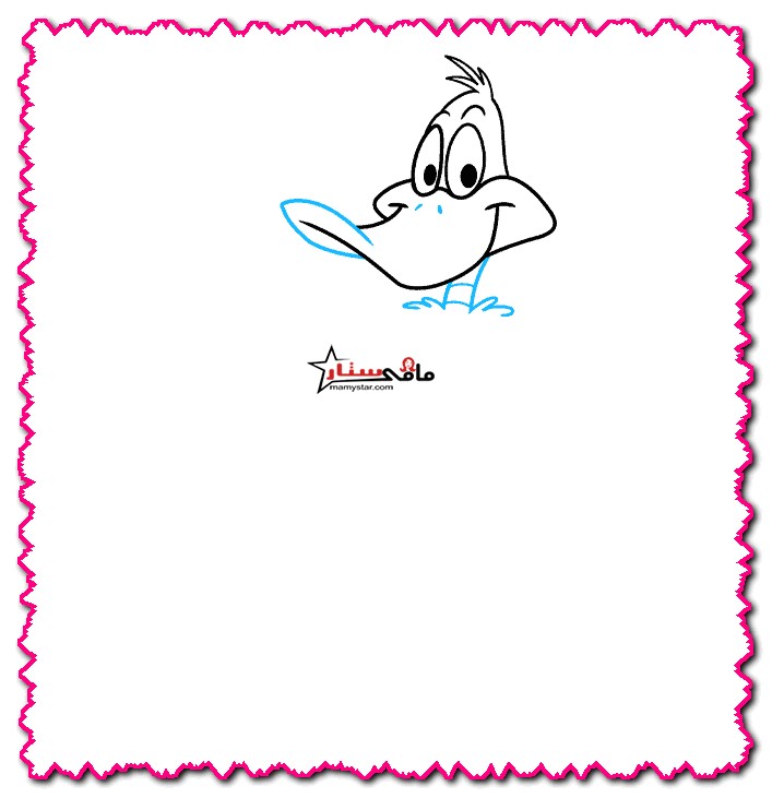 how to draw daffy duck head