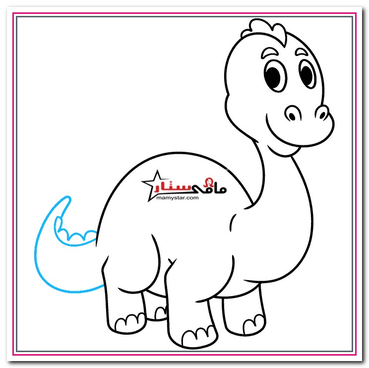 how to draw a cute baby dinosaur step by step