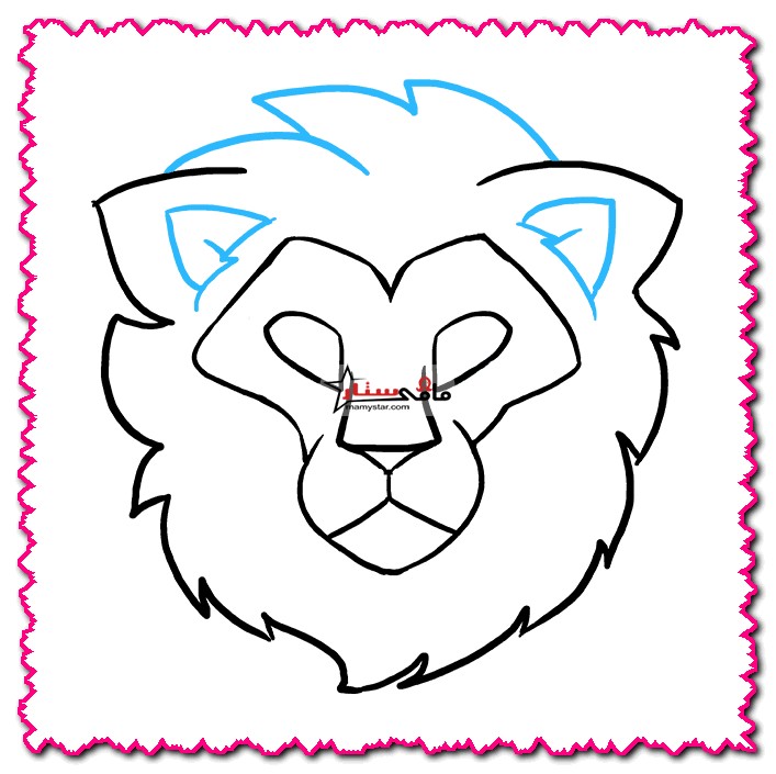 How do you draw a simple lion's head?