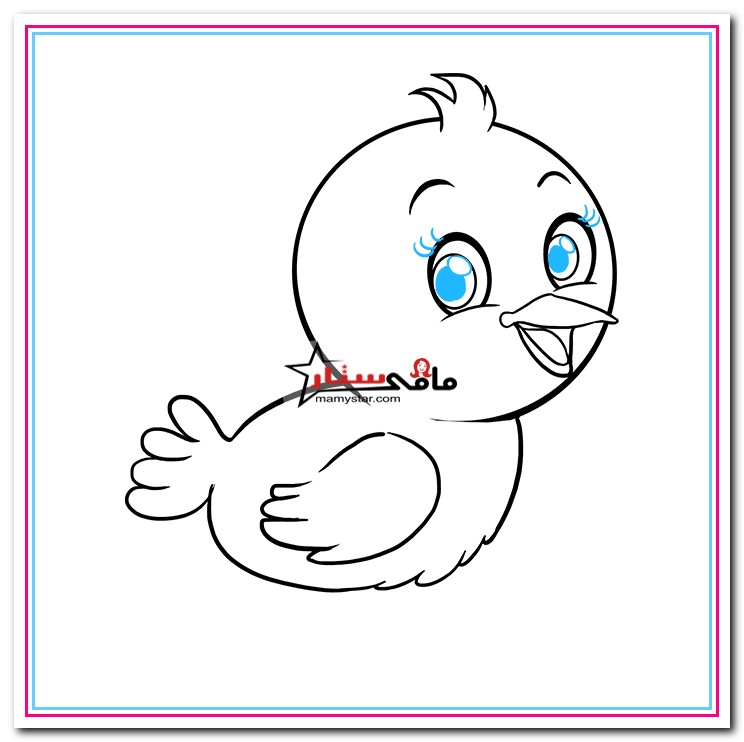 how to draw a baby bird for kid