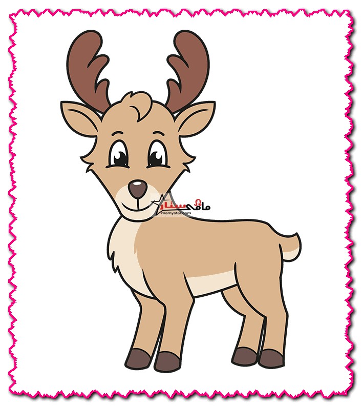reindeer drawing with colour