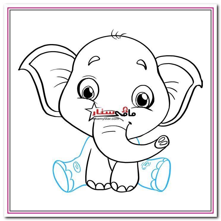 how to draw a cute cartoon baby elephant