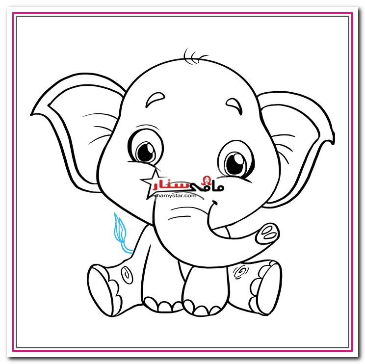 how to draw a cute baby elephant
