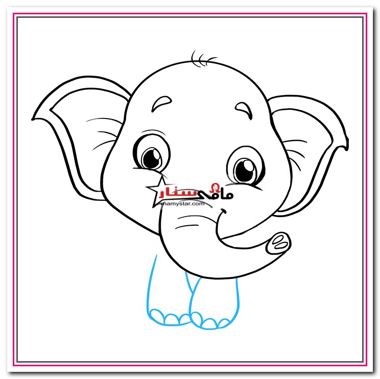 how to draw a baby elephant cartoon