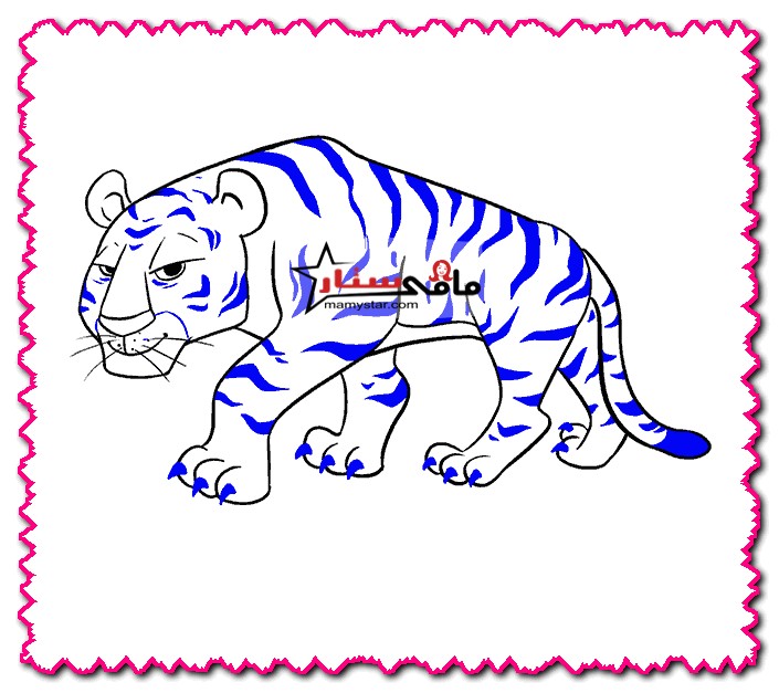 how to draw a tiger cartoon easy