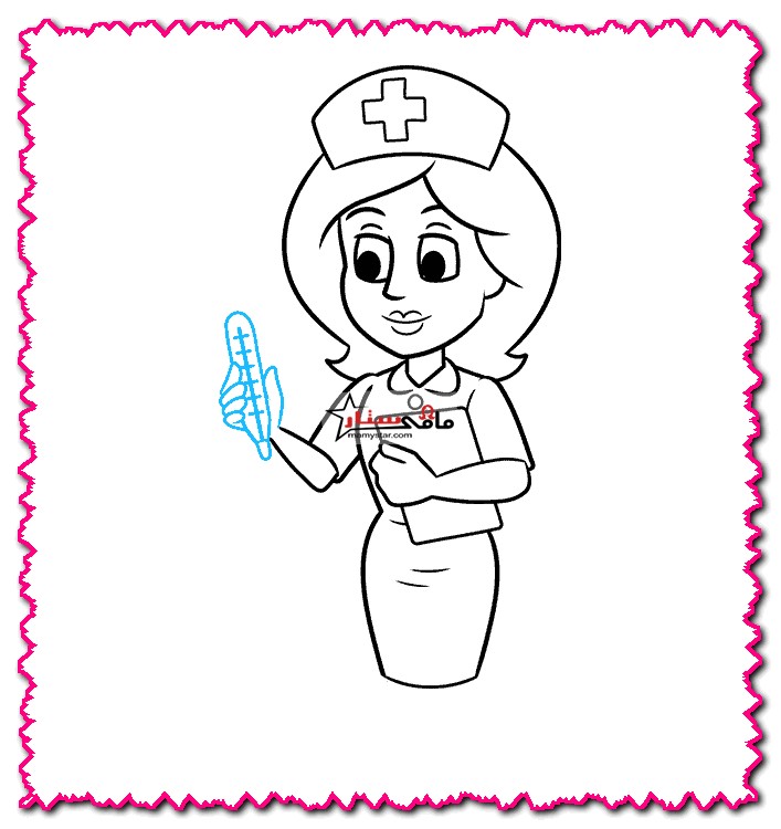 How do you draw a hospital nurse?