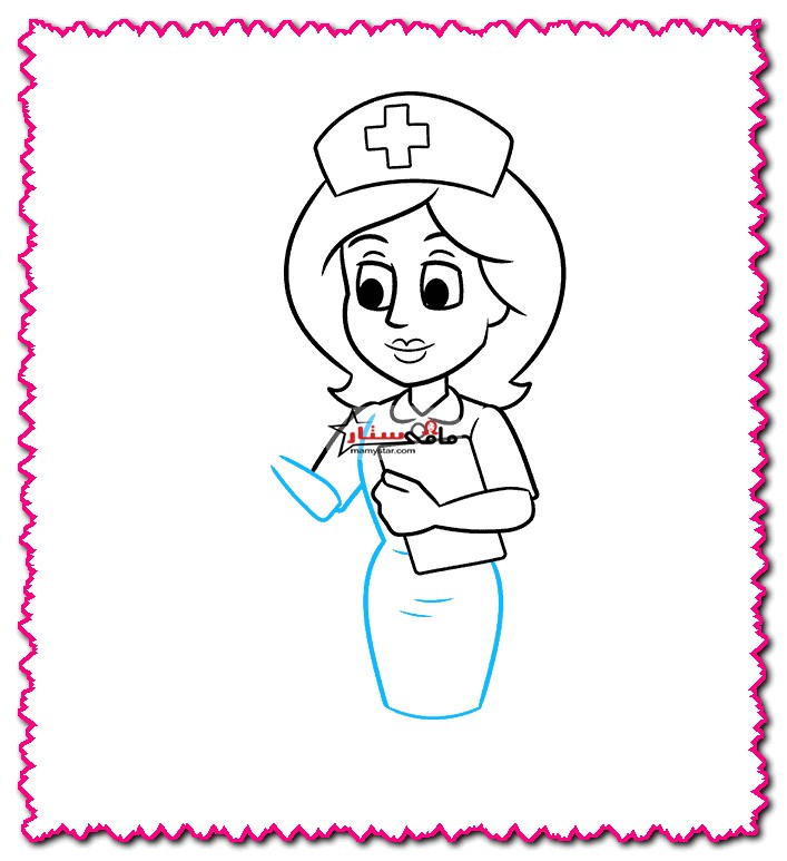 how to draw a nurse easy step by step