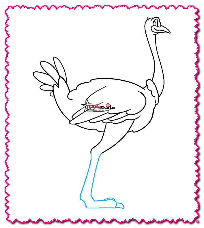 how to draw an ostrich realistic step by step