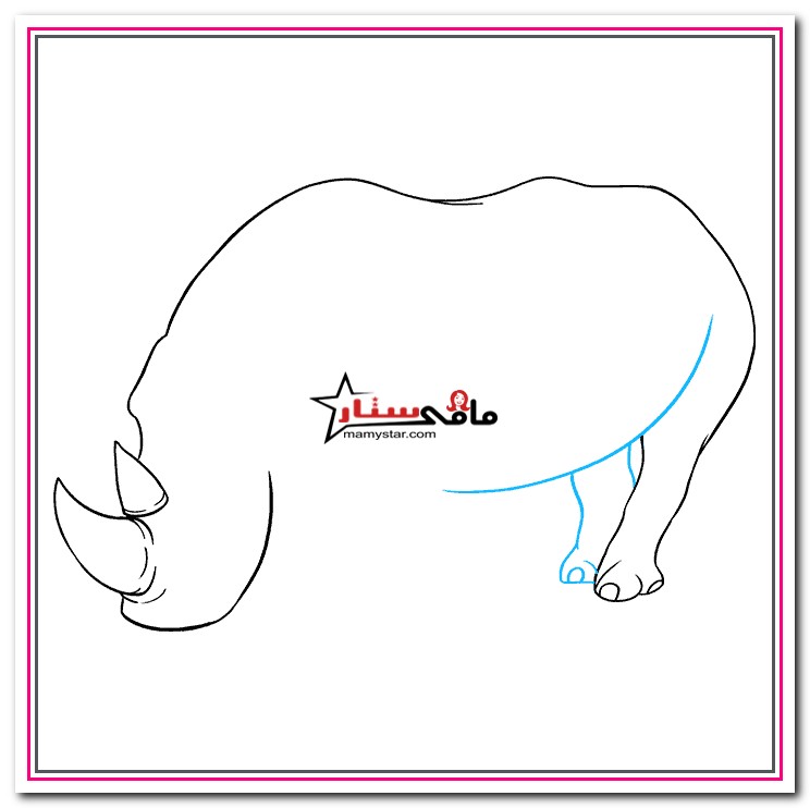 how to draw a rhino step by step