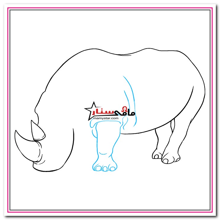 how to draw a rhino cartoon