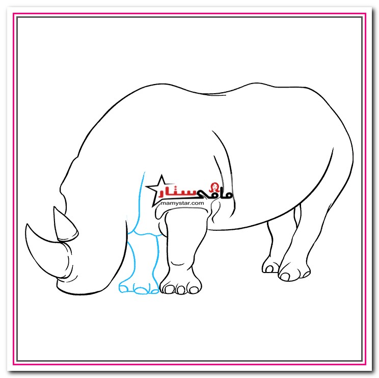 how to draw a cartoon rhinoceros
