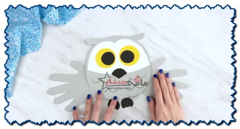 handprint snowy owl craft