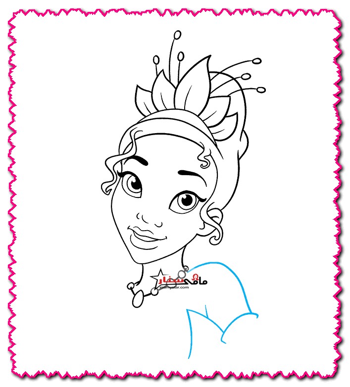 how to draw princess tiana easy