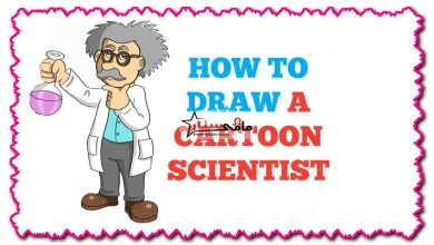 رسم عالم كيمياء للاطفال