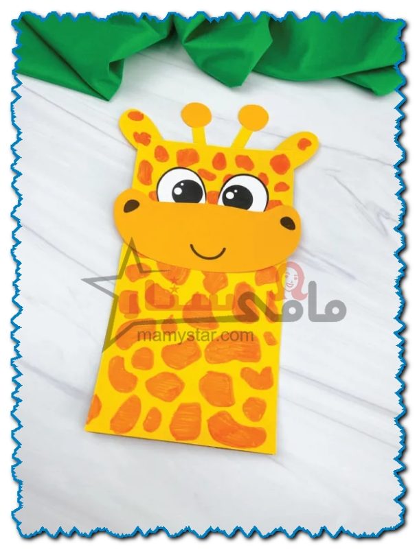giraffe paper bag puppet