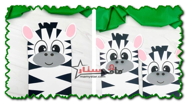 how to make a paper zebra puppet